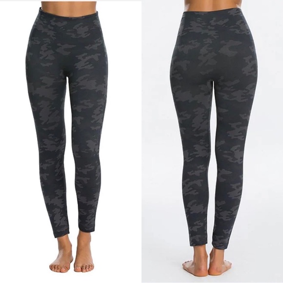 SPANX Look at Me Now Seamless High Waisted Leggings Black Camo Camouflage XL - Picture 6 of 16